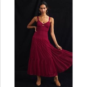 Anthropologie Smocked Maxi Dress Size XS